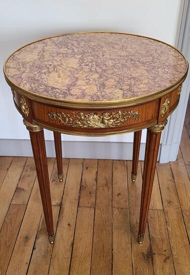 Guéridon Louis XVI Marbre Brocatelle