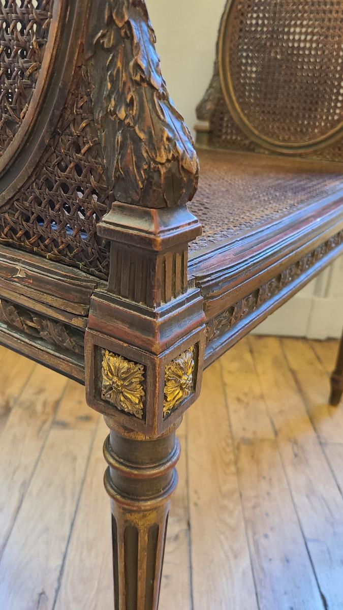 Petite Banquette d'Embrasure style Louis XVI