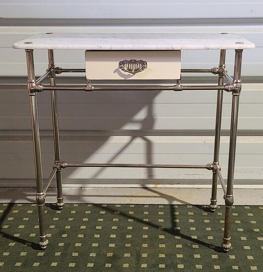 Table De Toilette En Laiton Chrome 1900